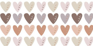 Neutral Tone Heart Wall Art Stickers - Removable Wall Stickers