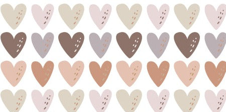 Neutral Tone Hearts Wall Art Stickers - Removable Wall Stickers