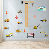 Crane & Construction Vehicles Height Chart Wall Sticker