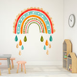 Rainbow & Rain Drops - Vinyl Wall Sticker Decal