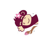 Monkey sleeping in pink blossom tree