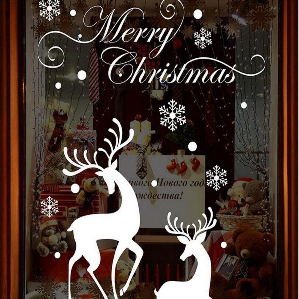 Festive Christmas Window Stickers - Reindeer, Snowman & Santa