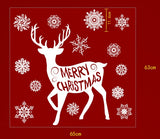 Reindeer & Snowflakes (White) Removable Christmas Wall Stickers