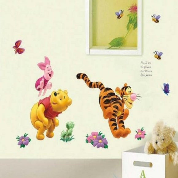 Pooh & Friends Play Leap Frog - Kids room / Nursery Wall decal