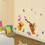 Pooh & Friends Play Leap Frog - Kids room / Nursery Wall decal AW0749