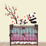 Panda & Red Blossom Tree