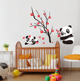 Panda & Red Blossom Tree