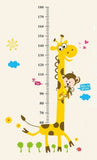 Height Chart - Giraffe & Monkey - Kids room / Nursery Wall decal AW0831