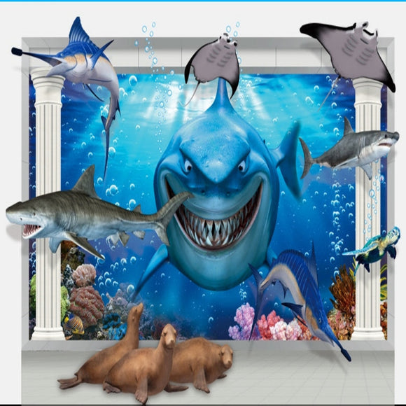 3D Shark Wall Decal