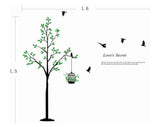 Tree with bird cage wall decal