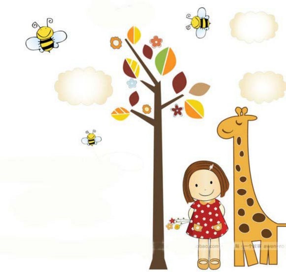 Giraffe, Kids & Tree AW0915