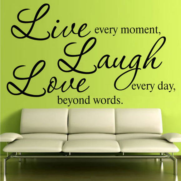 Removable Wall Stickers - Live, Laugh, Love - AW1019