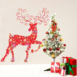 Red Reindeer & Baubles -  Removable Christmas Wall Stickers
