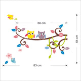 Kids room wall decals - Two Owls on a Branch AW1016
