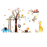 Monkeys, Tree, Elephant & Giraffe Wall Stickers AW1213