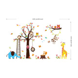 Monkeys, Tree, Elephant & Giraffe Wall Stickers AW1213