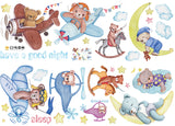 Playful & Sleepy Teddy Bears Wall Stickers - AW71012