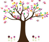 Tree with Pastel leaves and Owls