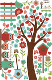 Birds, Tree, Branch, Fence Wall Sticker